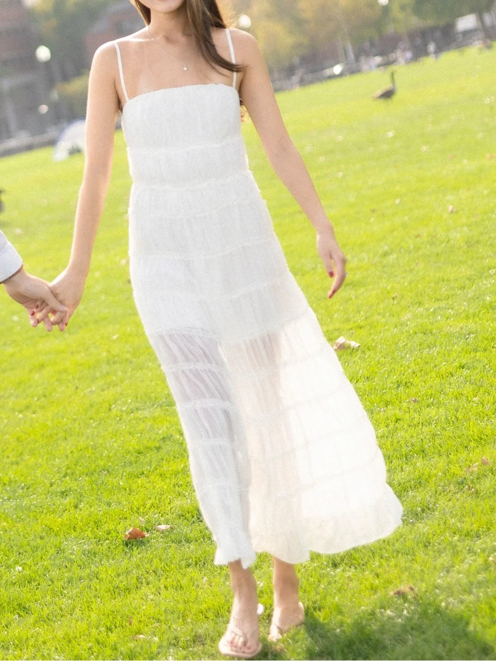 Abercrombie White Tiered Maxi Dress